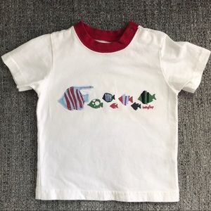 Baby Gap Infant 12-18 M Cotton T Shirt Fish appliqué